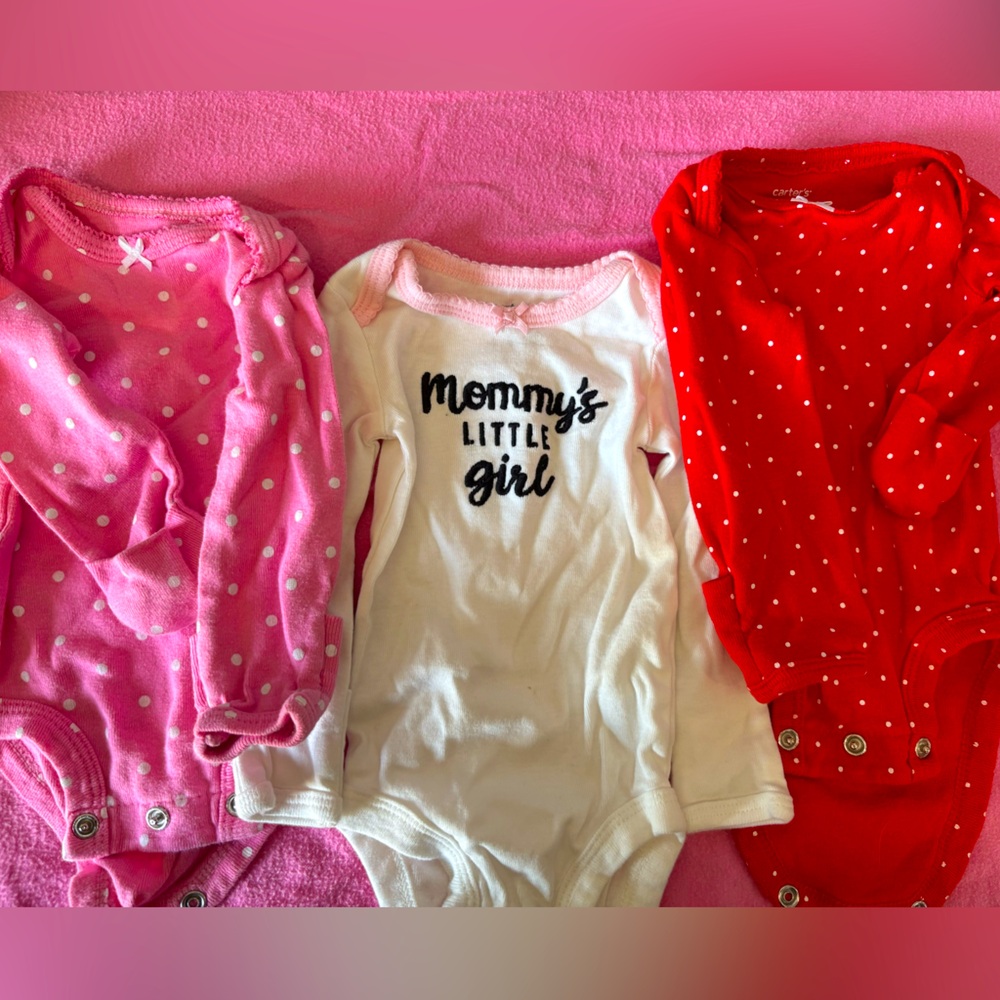 Three newborn onesies for your little baby girl.